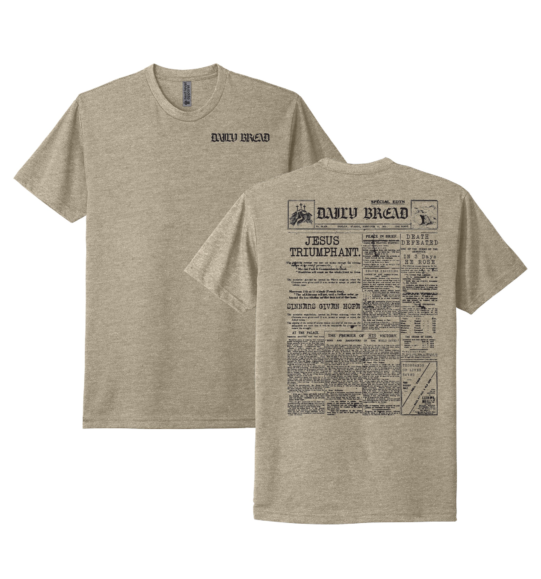 Daily Bread Vintage Newspaper - Unisex Tee